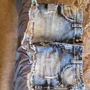 Distressed Denim Shorts